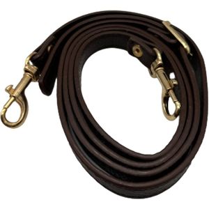 FIFO Verstelbare Modieuze Kunst Leren Schouderriem Tas – Donkerbruin/Goudkleurig – Schouderband – Leren Tassen riem – Fashion – Leer – Losse riem – Losse band – Tassen band – Tassen hengsel