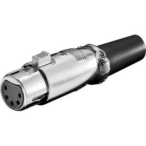 XLR 5-pins (v) connector met rubberen trekontlasting / grijs/zwart
