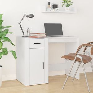 vidaXL - Bureau - 100x49x75 - cm - bewerkt - hout - wit