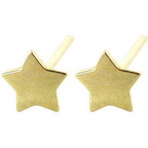 Silventi 9NBSAM-G190411 Gouden Oorknopjes - Dames - Ster - Glad - 4 x 4 mm - 14 Karaat - Goud