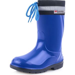 Ladeheid LA-LMG-972-Kim Kinder Regenlaarzen - Rubber - Hoog met Veters - PVC - Waterdicht - Blauw/Zwart - 25