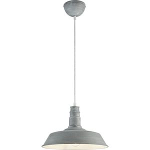 LED Hanglamp - Hangverlichting - Torna Wulo - E27 Fitting - Rond - Beton - Aluminium