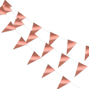 LUQ – Luxe Rose Gouden Slingers – Vlaggenlijn 10 Meter - Verjaardag Slinger Versiering Feestversiering Vlaggen Decoratie