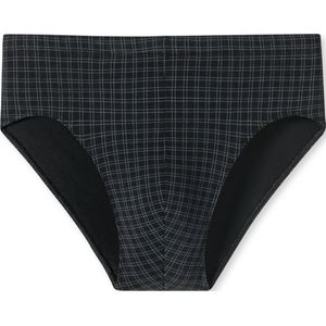 SCHIESSER Cotton Casuals slip (1-pack) - heren minislip zwart geruit - Maat: XL