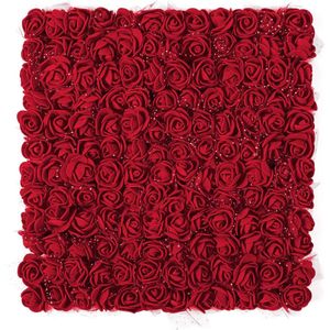 Donkerrode rozen, bloemkoppen, 144 stuks, mini-bourgondische foamrozen, kunstrozen voor handwerk, kleine nepbloemen voor doe-het-zelf bruiloft, feest, festival, Valentijnsdag, decoratie, 2,5 cm