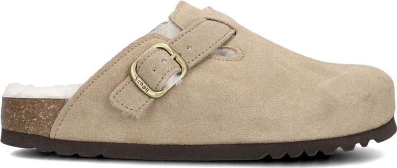 SCHOLL FAE NEW F Suede SA Womens Dark Beige FALSO Clogs - Dark Beige - Maat 36