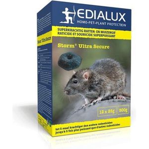 Edialux Storm Ultra Secure 300gram Ratten en Muizen gif - Rattengif - Muizengif - Extra Sterk - Gif tegen ongedierte