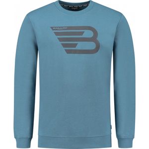 Ballin Amsterdam - Heren Slim fit Sweaters Crewneck LS - Mid Blue - Maat XS