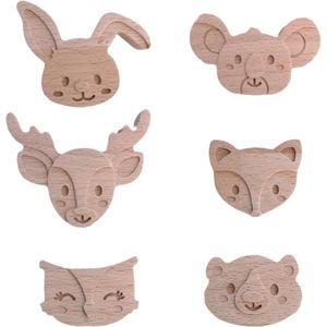 Coffelli deurknopjes of ladeknopjes met bosdieren - Set van 6 voor kinderkamer of babykamer