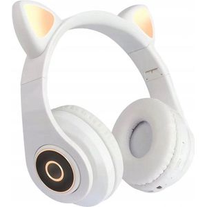 Cat Wireless Stereo Koptelefoon - Over Ear Headset - Hifi Stereo Bass - Katten Oortjes - Wit