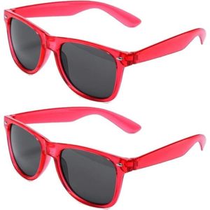 Set van 4x stuks rode retro model zonnebril UV400 bescherming dames/heren - Party Zonnebrillen