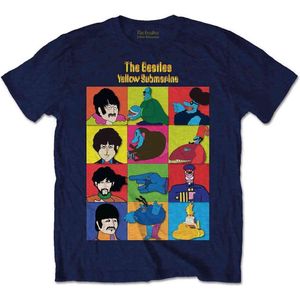 The Beatles - Yellow Submarine Characters Heren T-shirt - L - Blauw