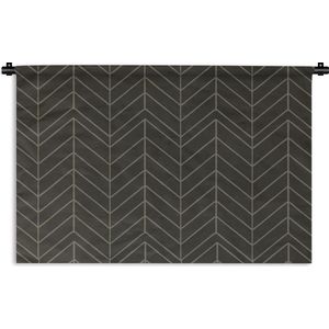 Wandkleed Luxe patroon - Luxe patroon van kronkelende lijnen op een donkere achtergrond Wandkleed katoen 90x60 cm - Wandtapijt met foto
