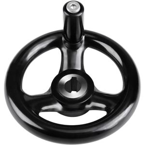 Rond Handwiel - 3-spaaks Handwiel voor Draaibank en Freesmachine - Zwart - 12 * 100 mm