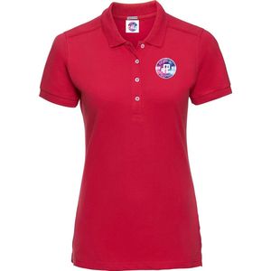 FitProWear Slim-Fit Polo Rosa Dames - Rood - Maat S - Poloshirt - Sportpolo - Slim Fit Polo - Slim-Fit Poloshirt - T-Shirt - Katoen polo - Polo -  Getailleerde polo dames - Getailleerd poloshirt - Rode polo