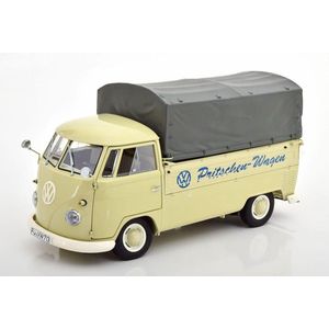 Volkswagen T1B Bus Pritschen-Wagen 1959 Beige / Grijs 1-18 Schuco