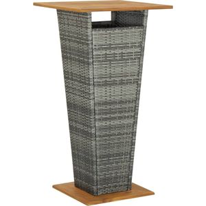 Medina Bartafel 60x60x110 cm poly rattan en massief acaciahout grijs