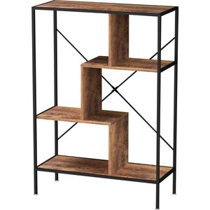 Keukenkast industrieel - keukenrek organizer - 115 cm hoog - vintage bruin hout