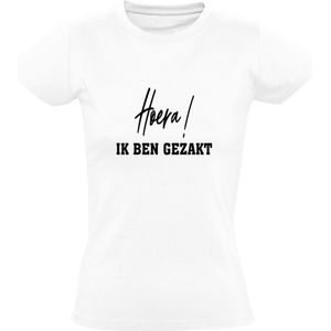 Hoera Gezakt Dames t-Shirt | School | Opleiding | Rijbewijs | Diploma | Shirt