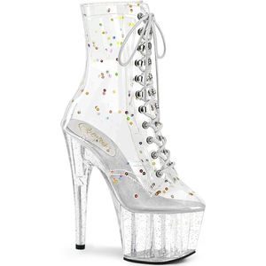 Pleaser - ADORE-1020C-2 Plateau Laarzen, Paaldans schoenen - US 9 - 39 Shoes - Transparant
