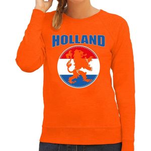 Oranje fan sweater voor dames - Holland met oranje leeuw - Nederland supporter - EK/ WK trui / outfit XL