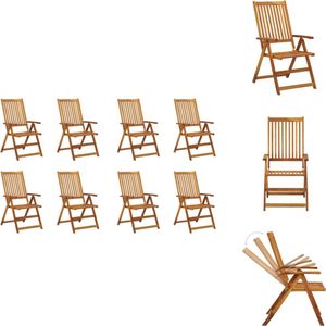 vidaXL Houten Tuinstoelen Vintage - Massief Acaciahout - 57 x 69 x 111 cm - Inklapbaar - Set van 8 - Tuinstoel