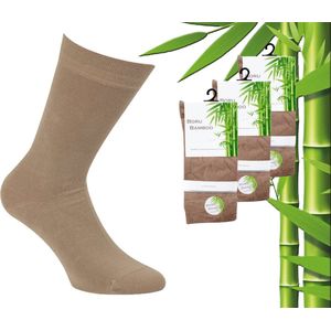3 Paar Boru Bamboo Sokken - Bamboe - Beige Melange - Maat 46-47