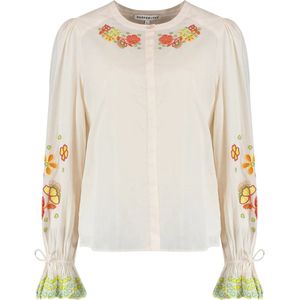 Harper & Yve Blouse Haily Ls Ss24p603 101 Cream White/green Dames Maat - XL