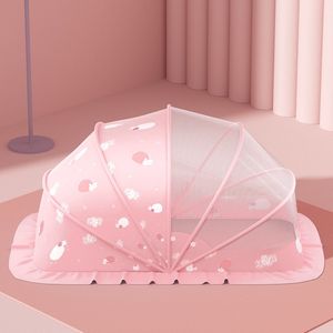 Baby klamboe Baby hemeltje opvouwbaar Baby Muggen Tent Net, Ademend Bodemloos Draagbaar Wieg Net Zonnescherm voor Baby's, Peuters, Eenvoudig Gebruik, voor de Veilige Slaap van Uw Baby 120x60x65 cm (0-3 jaar, Roze)