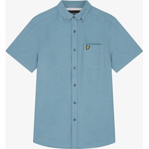 Lyle & Scott Cotton Slub Short Sleeve Shirt Heren - Vrijetijds blouse - Lichtblauw - Maat XS