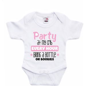 Bellatio Decorations Baby rompertje - party - roze - kraam cadeau - babyshower - cadeau romper 92