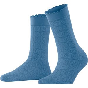 FALKE Hoarding Honey gedessineerd materiaal halfdoorzichtig 50 DEN sokken dames blauw - maat 35-38
