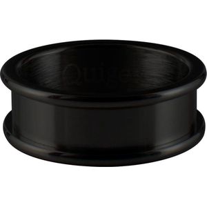 Quiges Stapelring Ring - Basisring  - Dames - RVS zwart - Maat 19.5 - Hoogte 6mm