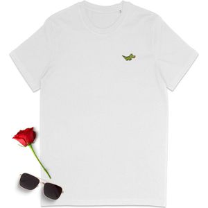 T shirt met krokodil print - Grappig tshirt heren en dames - Maten: S t/m 3XL - 4 shirt kleuren.