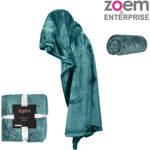 Fleece deken - fleece plaid - 150 x 200 - super zacht - 280 gsm - Turquoise