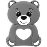 Akuku | Teddybeer | siliconen bijtring | hanger | grijs 0+ maanden