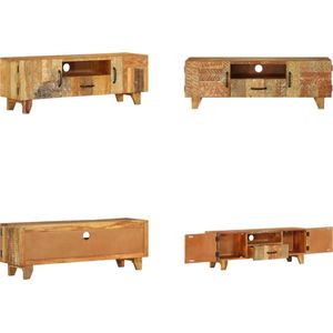 vidaXL Tv-meubel handgesneden 120x30x40 cm massief gerecycled hout - Tv-meubel - Tv-meubels - Tv-kast - Tv-kasten