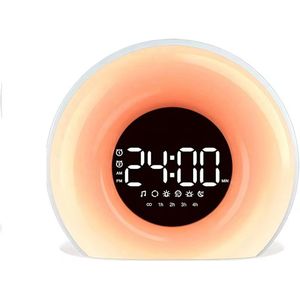 Wake up Light | Digitale wekker met 30 geluiden | Lichtwekker | Met Snooze Functie | Timer | 8 Sfeer Kleuren | Licht Dimmer