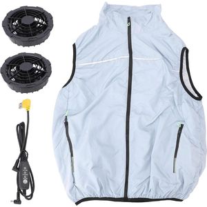 Ventilatievest met USB-aansluiting - Fan Cooling Vest met Airconditioning - 3 Niveaus Verstelbaar - Arbeidsbescherming (XL) .