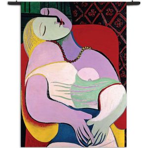 Velours Wandkleed Picasso Een Droom 1932 Rechthoek Verticaal XL (210 X 150 CM) - Wandkleden - Met roedes