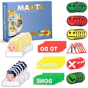 60 beschrijfbare magneten - scrum kanban set - magneetstrips - emoticons - whiteboard magneetbord - magneetwand - koelkast