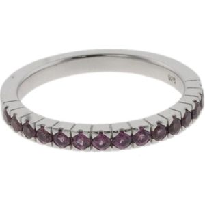 Behave Ring - zilver - 925 zilver - met paarse rodoliet steentjes - minimalistische ring - maat 56 - 17.75mm