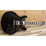 D'angelico Premier DC Black Flake - Elektrische gitaar - zwart
