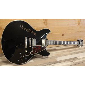 D'angelico Premier DC Black Flake - Elektrische gitaar - zwart