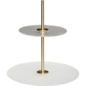 Hubsch Ripple Etagere Frosted/Brass ø30xh31cm