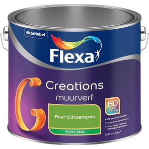 Flexa - Creations Muurverf Extra Mat - Puur Citroengras - Mengverf - 2.5 Liter