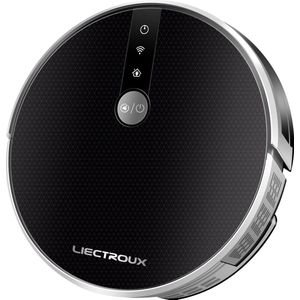 LIECTROUX – C30B Automatische Robotstofzuiger & Dweil – Kaartnavigatie – Met Geheugen – Spraakbediening – 6000pA Sterke Zuigkracht – V-vormige Hoofdborstel – Desinfecterend – Superslim – Niet Gehorig – Werkt met Alexa & Google Home