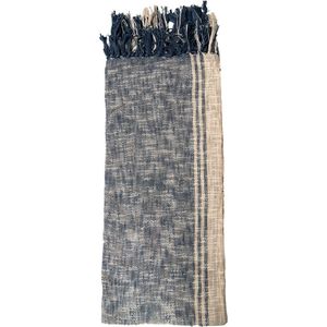 Clayre & Eef Plaid 125x150 cm Blauw Bruin Katoen Rechthoek Deken