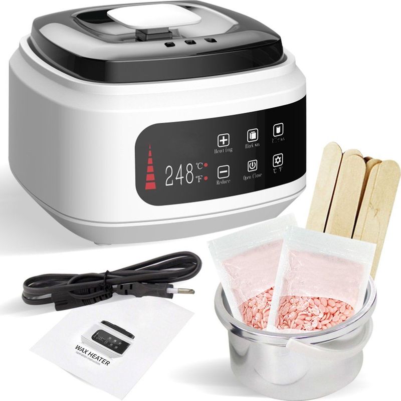 JÜSS Wax Apparaat - Ontharingsapparaat - Ontharingsapparaten - Wax Beans - Wax Parels - Wax Set - Ontharingswax - Wax Heater - INCL. Wax Bonen en Spatels - 500 ML - Wit