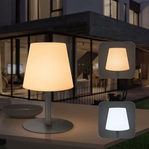 Tafellamp - Led-tafellamp - Outdoor - Dimbaar - Oplaadbare tafellamp met warm wit licht - Waterdicht IP44 batterij - Lamp voor binnen en buiten, tuin, slaapkamer, camping, woondecoratie (grijs)